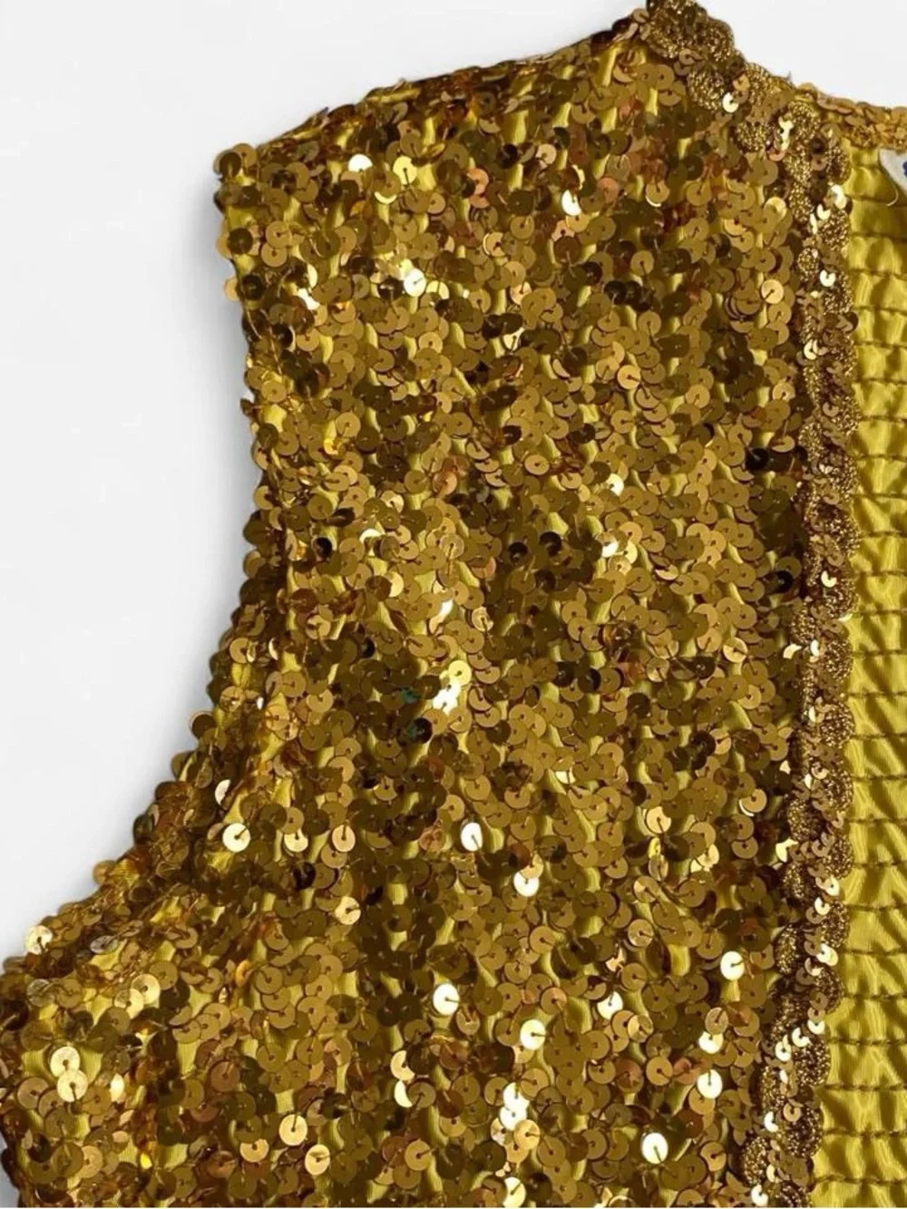 Vintage Cropped Gold Sequin Vest